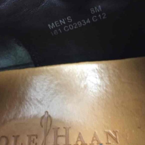 COLE HAAN EUC MENS ALECK BLACK LEATHER SLIPON SHOES. SIZE 8.5 - Picture 13 of 14